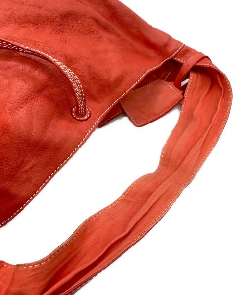CHRISTIAN PEAU（クリスチャンポー）CHRISTIAN PEAU (クリスチャンポー) レザーショルダーバッグ レッドの古着・服飾アイテム