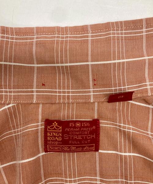 Sears（シアーズ）Sears (シアーズ) 襟芯チェックシャツ ベージュ サイズ:15 M 15-1/2の古着・服飾アイテム