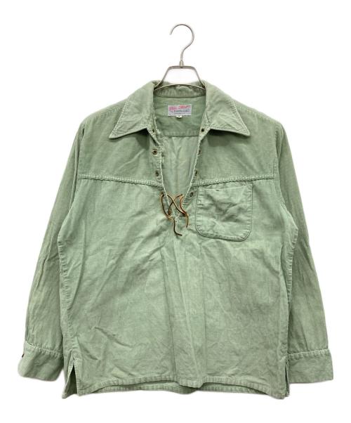 Dunbrooke（ダンブルック）Dunbrooke (ダンブルック) レースアップコーデュロイシャツ ベージュ サイズ:Ｍの古着・服飾アイテム