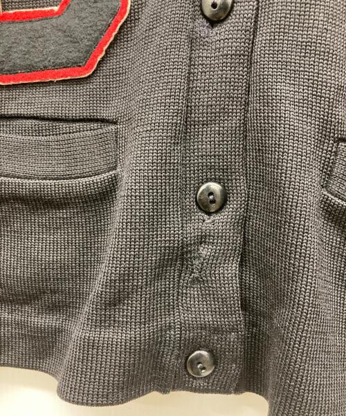 USED（ユーズド）USED (ユーズド) レタードカーディガン ブラック サイズ:不明の古着・服飾アイテム