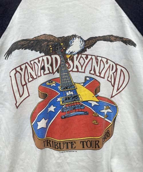 USED（ユーズド）USED (ユーズド) カットオフ ラグランバンドTシャツ Lynyrd Skynyrd ブラック×ホワイト サイズ:XLの古着・服飾アイテム