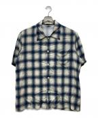 ROLD SKOVロードスコフ）の古着「オンブレチェックシャツ」｜ホワイト×ネイビー