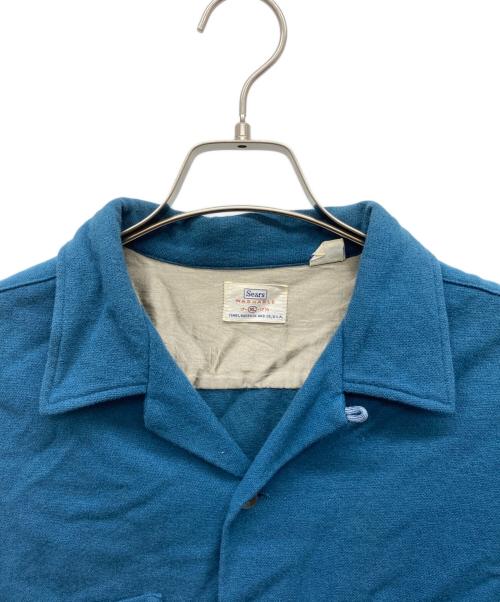 Sears（シアーズ）Sears (シアーズ) 60s ウール開襟シャツ ネイビー サイズ:17-XL-17 1/2の古着・服飾アイテム