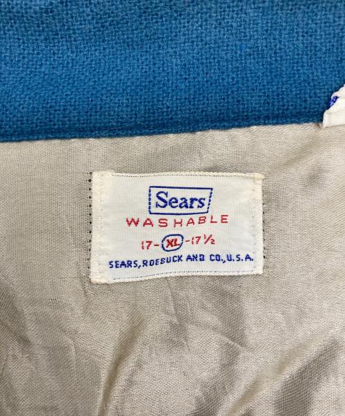 Sears（シアーズ）Sears (シアーズ) 60s ウール開襟シャツ ネイビー サイズ:17-XL-17 1/2の古着・服飾アイテム