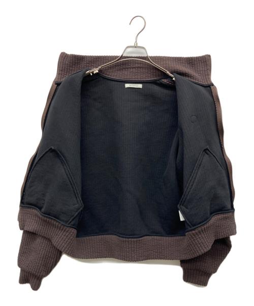 MATSUFUJI（マツフジ）MATSUFUJI (マツフジ) STRIPE JACQUARD STAND COLLAR JACKET ブラウン サイズ:3の古着・服飾アイテム