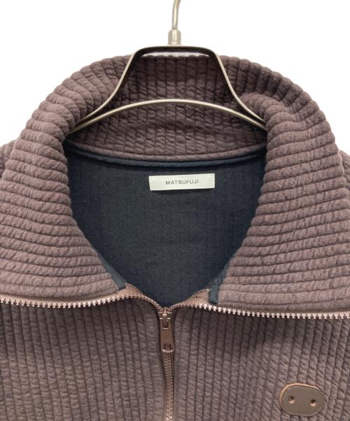 MATSUFUJI（マツフジ）MATSUFUJI (マツフジ) STRIPE JACQUARD STAND COLLAR JACKET ブラウン サイズ:3の古着・服飾アイテム