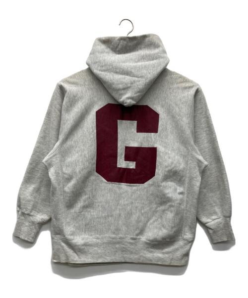 Champion REVERSE WEAVE（チャンピオン リバース ウィーブ）Champion REVERSE WEAVE (チャンピオン リバース ウィーブ) 両面プリントリバースウィーブパーカー グレー サイズ:X-LARGEの古着・服飾アイテム