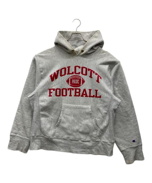 Champion（チャンピオン）Champion (チャンピオン) 三段両面プリントリバースウィーブパーカー グレー サイズ:LARGEの古着・服飾アイテム