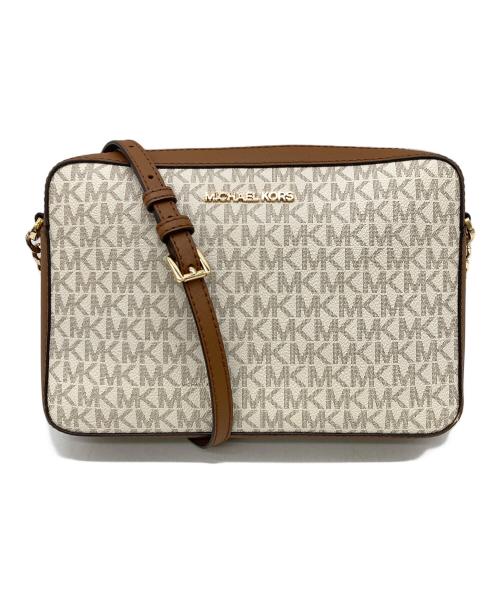 MICHAEL KORS（マイケル・コース）MICHAEL KORS (マイケル・コース) MKモノグラムショルダーバッグ ベージュの古着・服飾アイテム