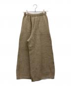 UNFILアンフィル）の古着「キャメル ニット ワイド パンツ」｜ブラウン