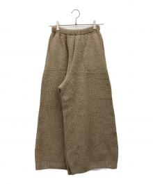 UNFIL（アンフィル）の古着「キャメル ニット ワイド パンツ」｜ブラウン