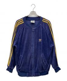 adidas（アディダス）の古着「刺繍トレフォイルロゴトラックジャケット」｜パープル