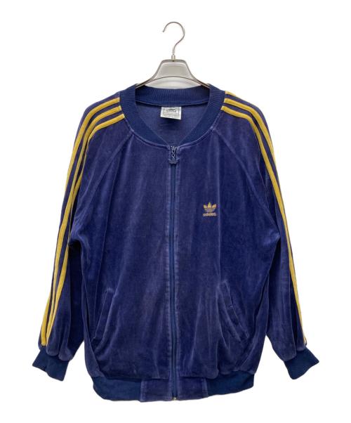 adidas（アディダス）adidas (アディダス) 刺繍トレフォイルロゴトラックジャケット パープル サイズ:Lの古着・服飾アイテム