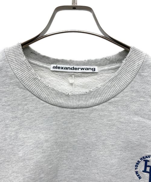 ALEXANDER WANG（アレキサンダー・ワン）ALEXANDER WANG (アレキサンダー・ワン) Logo Oversized Cotton Terry Sweatshirt グレー サイズ:Lの古着・服飾アイテム