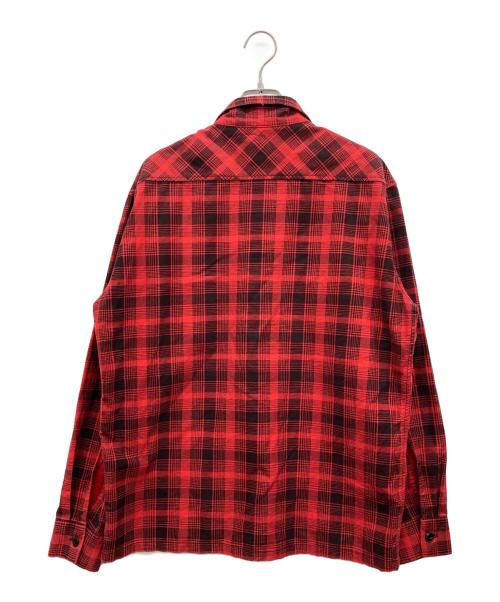 TENDERLOIN（テンダーロイン）TENDERLOIN (テンダーロイン) チェックフランネルシャツ レッド×ブラック サイズ:SMALLの古着・服飾アイテム
