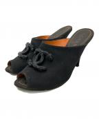 CHANELシャネル）の古着「オープントゥーサンダル」｜ブラック