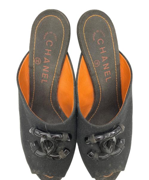 CHANEL（シャネル）CHANEL (シャネル) オープントゥーサンダル ブラック サイズ:36Cの古着・服飾アイテム