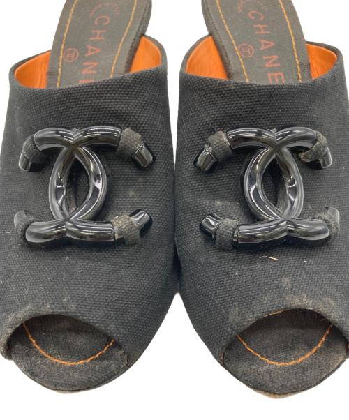 CHANEL（シャネル）CHANEL (シャネル) オープントゥーサンダル ブラック サイズ:36Cの古着・服飾アイテム