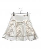 ELISABETTA FRANCHIエリザベッタフランキ）の古着「フリルミニスカート」｜ホワイト