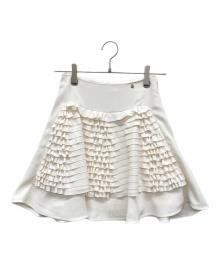 ELISABETTA FRANCHI（エリザベッタフランキ）の古着「フリルミニスカート」｜ホワイト