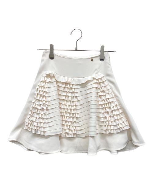 ELISABETTA FRANCHI（エリザベッタフランキ）ELISABETTA FRANCHI (エリザベッタフランキ) フリルミニスカート ホワイト サイズ:38の古着・服飾アイテム