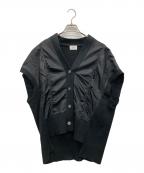 siro de labonteシロ デ ボランテ）の古着「異素材 ドッキングベスト」｜ブラック