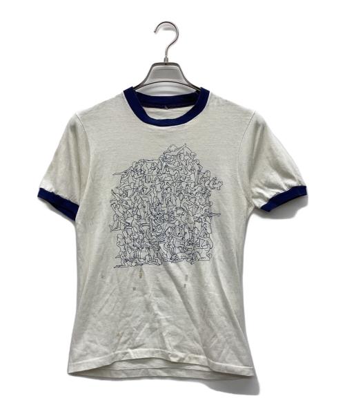 USED（ユーズド）USED (ユーズド) リンガーTシャツ ホワイト サイズ:不明の古着・服飾アイテム