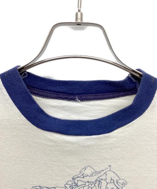 USED（ユーズド）USED (ユーズド) リンガーTシャツ ホワイト サイズ:不明の古着・服飾アイテム