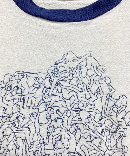 USED（ユーズド）USED (ユーズド) リンガーTシャツ ホワイト サイズ:不明の古着・服飾アイテム