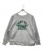 Championチャンピオン）の古着「三段中抜きカプセルアーチプリント リバースウィーブスウェット」｜グレー