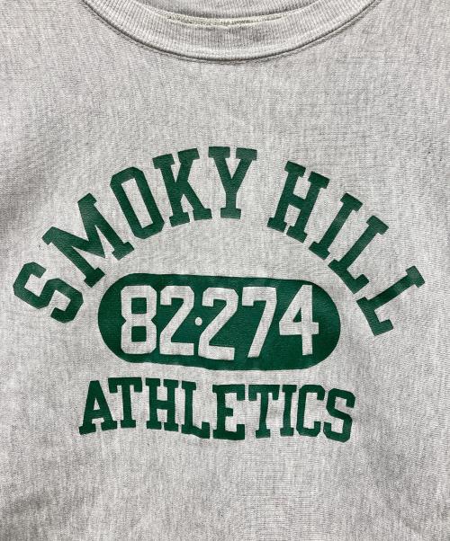 Champion（チャンピオン）Champion (チャンピオン) 三段中抜きカプセルアーチプリント リバースウィーブスウェット グレー サイズ:LARGEの古着・服飾アイテム