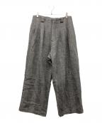 LIDnMリドム）の古着「WOOL LINEN OXFORD BAGS」｜グレー