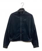 adidasアディダス）の古着「トレフォイルロゴ ベロアトラックジャケット」｜ブラック