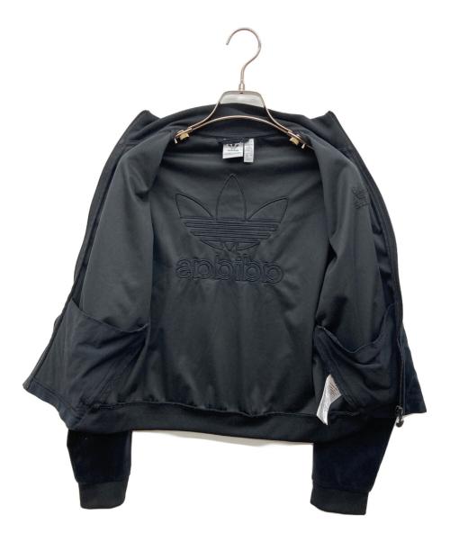 adidas（アディダス）adidas (アディダス) トレフォイルロゴ ベロアトラックジャケット ブラック サイズ:Sの古着・服飾アイテム