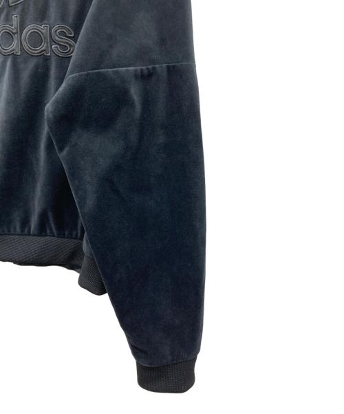 adidas（アディダス）adidas (アディダス) トレフォイルロゴ ベロアトラックジャケット ブラック サイズ:Sの古着・服飾アイテム
