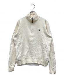 POLO RALPH LAUREN（ポロ・ラルフローレン）の古着「ハーフジップニット」｜アイボリー
