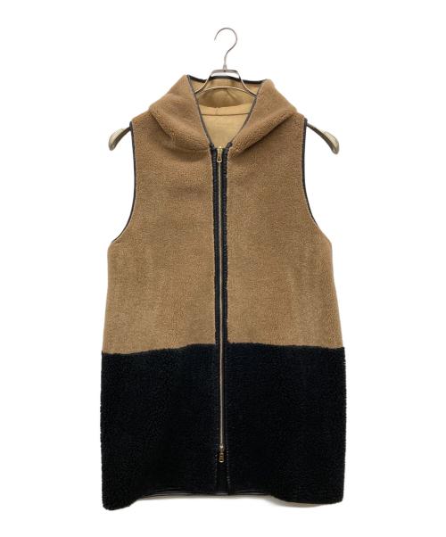 Risley（リズレー）risley (リズレー) ロングボアベスト ブラウン サイズ:Fの古着・服飾アイテム