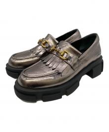 MANA（マナ）の古着「厚底キルトローファー」｜シルバー