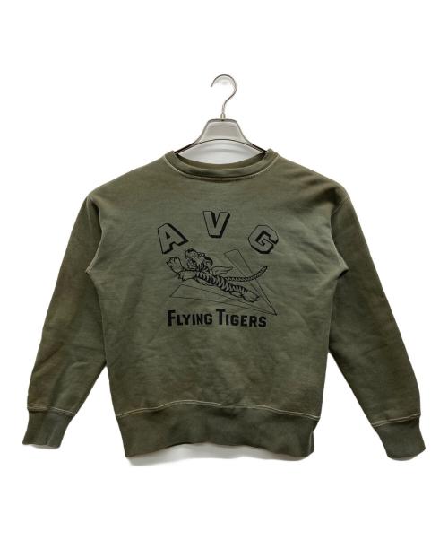 THE REAL McCOY'S（ザ・リアルマッコイズ）THE REAL McCOY'S (ザ・リアルマッコイズ) フライングタイガー ミリタリー  スウェット オリーブ サイズ:SMALLの古着・服飾アイテム