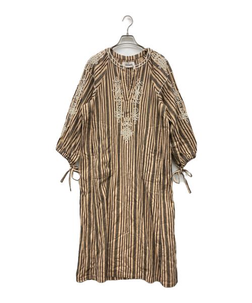 sara mallika（サラマリカ）sara mallika (サラマリカ) Cotton Cord Embroidery Dress ベージュ サイズ:sの古着・服飾アイテム