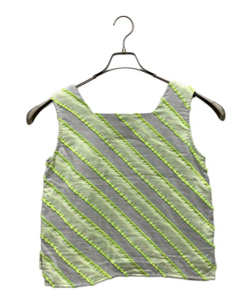 YURTAO（ユルタオ）YURTAO (ユルタオ) ノースリーブブラウス グレー×グリーン サイズ:Mの古着・服飾アイテム