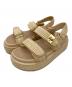 Steve Madden（スティーブマデン）の古着「ダブルベルトラフィアサンダル」｜ベージュ