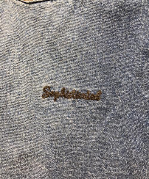 pual ce cin（ピュアルセシン）pual ce cin (ピュアルセシン) ヴィンテージライクデニムバンドカラーシャツ インディゴ サイズ:Fの古着・服飾アイテム