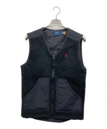 POLO RALPH LAUREN（ポロ・ラルフローレン）の古着「切替ボアベスト」｜ブラック