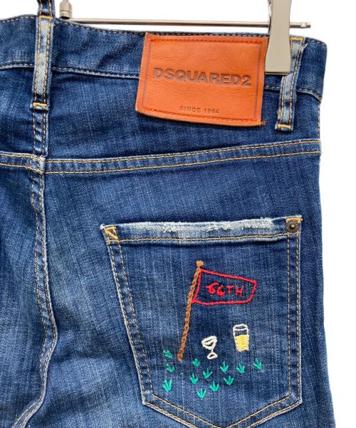 DSQUARED2（ディースクエアード）DSQUARED2 (ディースクエアード) クロップドデニムパンツ インディゴ サイズ:42の古着・服飾アイテム