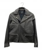 BEAMSビームス）の古着「ラムレザーダブルライダースジャケット」｜ブラック