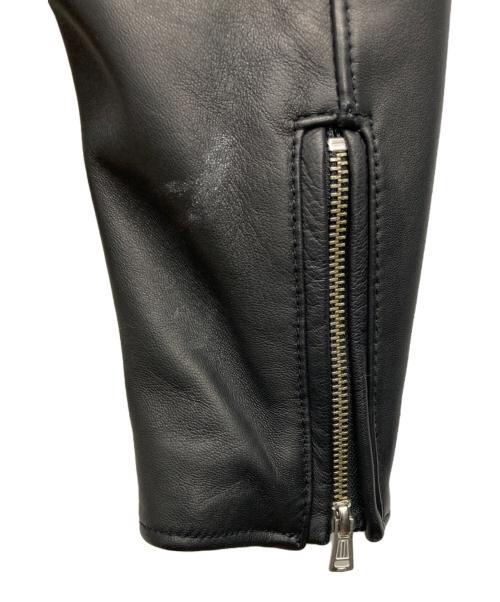 BEAMS（ビームス）BEAMS (ビームス) ラムレザーダブルライダースジャケット ブラック サイズ:Mの古着・服飾アイテム