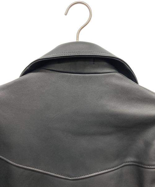 BEAMS（ビームス）BEAMS (ビームス) ラムレザーダブルライダースジャケット ブラック サイズ:Mの古着・服飾アイテム