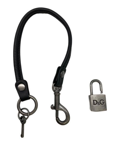 DOLCE & GABBANA（ドルチェ＆ガッバーナ）DOLCE & GABBANA (ドルチェ＆ガッバーナ) レザーショルダーバッグ ブラックの古着・服飾アイテム