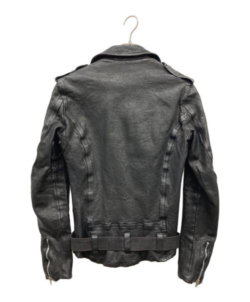 BACK RUSH（バックラッシュ）BACK RUSH (バックラッシュ) ダブルライダース ドイツカーフ製品染め ブラック サイズ:Mの古着・服飾アイテム
